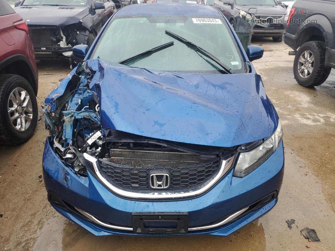 2015 Honda Civic Lx Синий vin: 19XFB2F54FE013160