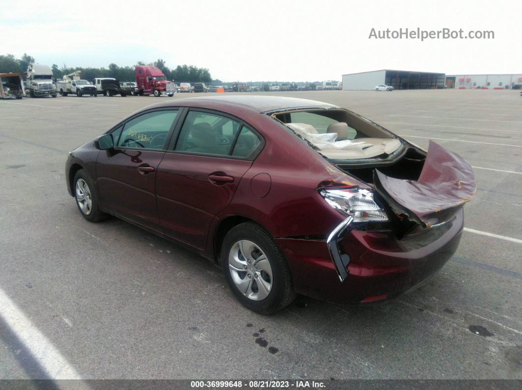 2015 Honda Civic Lx Burgundy vin: 19XFB2F54FE030234