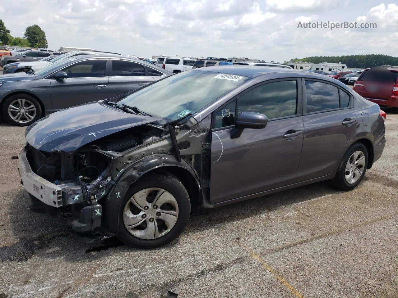 2015 Honda Civic Lx Gray vin: 19XFB2F54FE104283