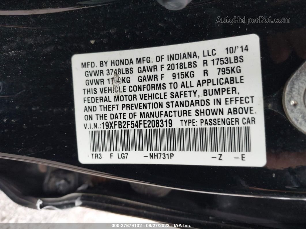 2015 Honda Civic Sedan Lx Black vin: 19XFB2F54FE208319