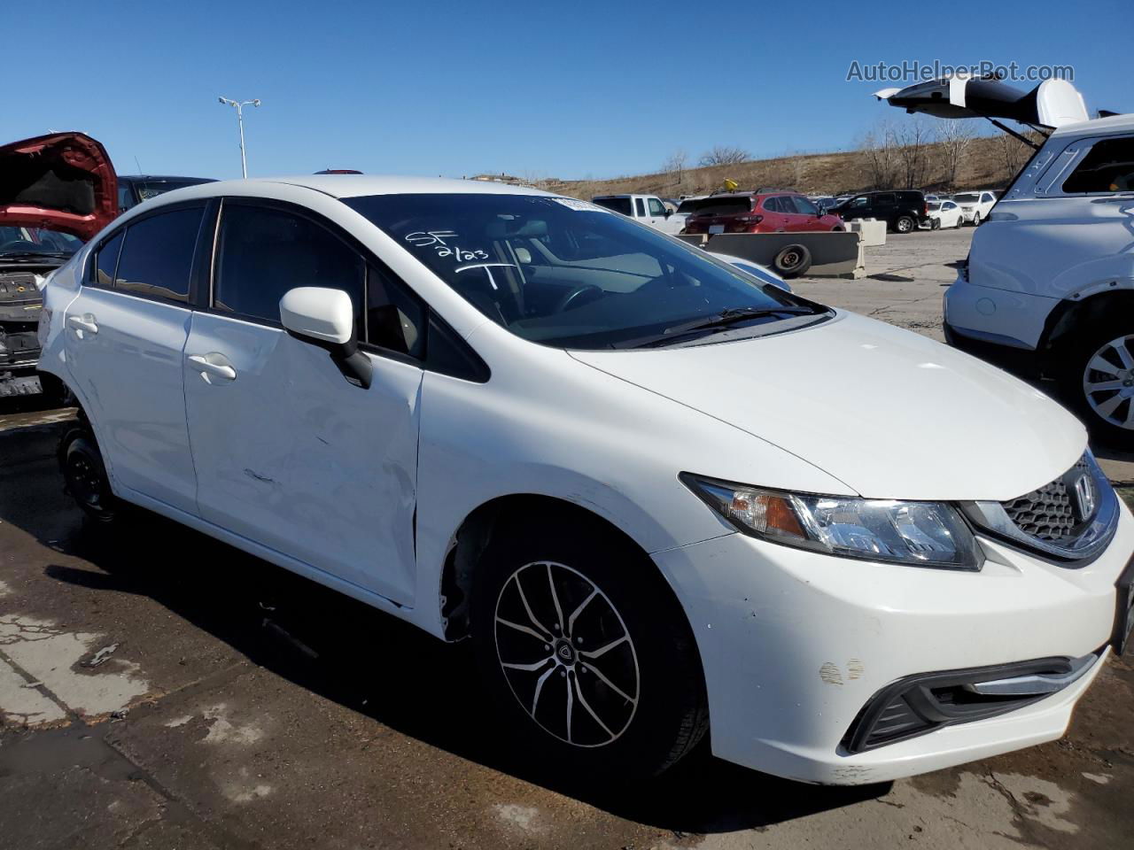 2015 Honda Civic Lx White vin: 19XFB2F54FE229087