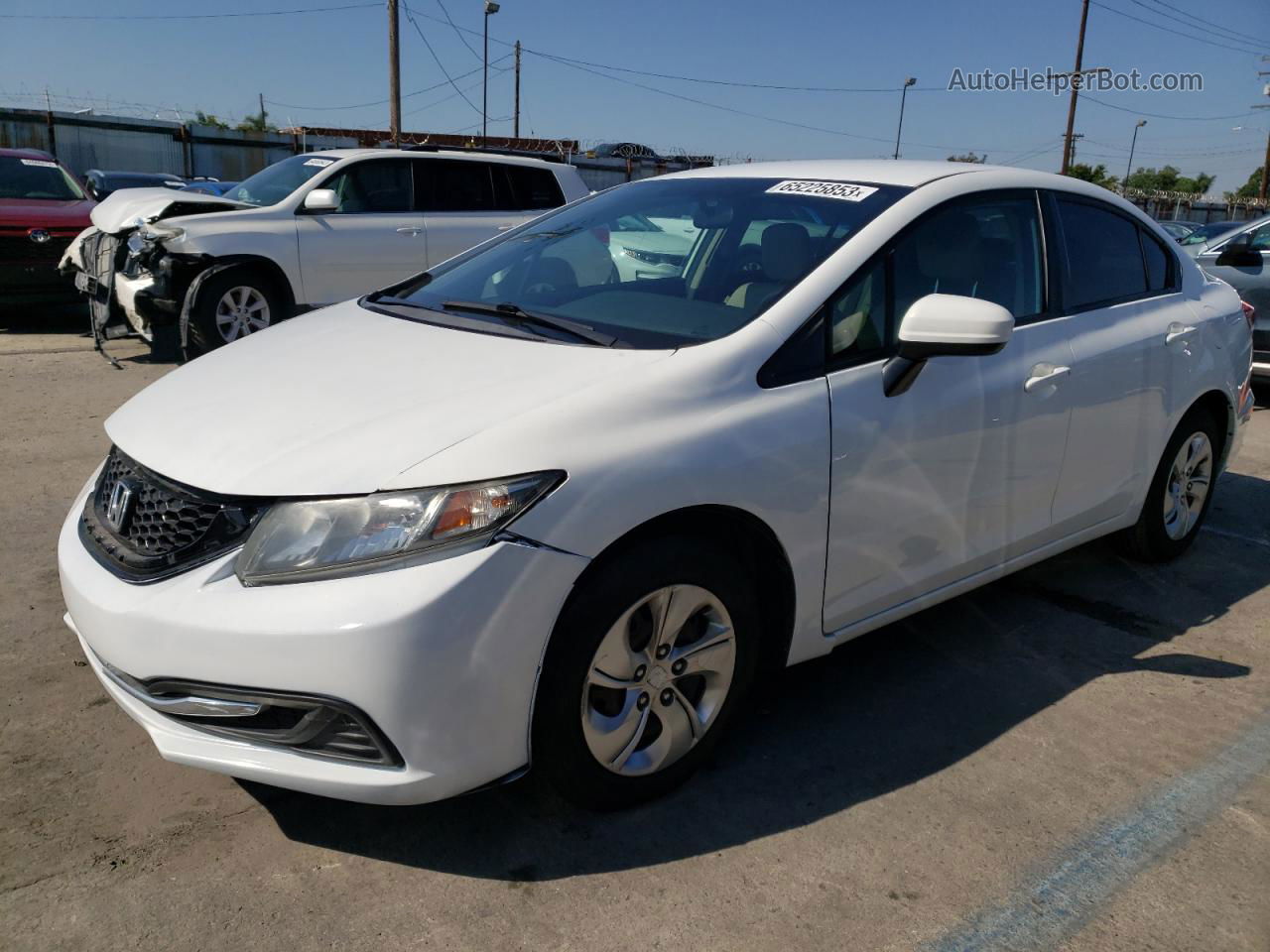 2015 Honda Civic Lx White vin: 19XFB2F54FE231986