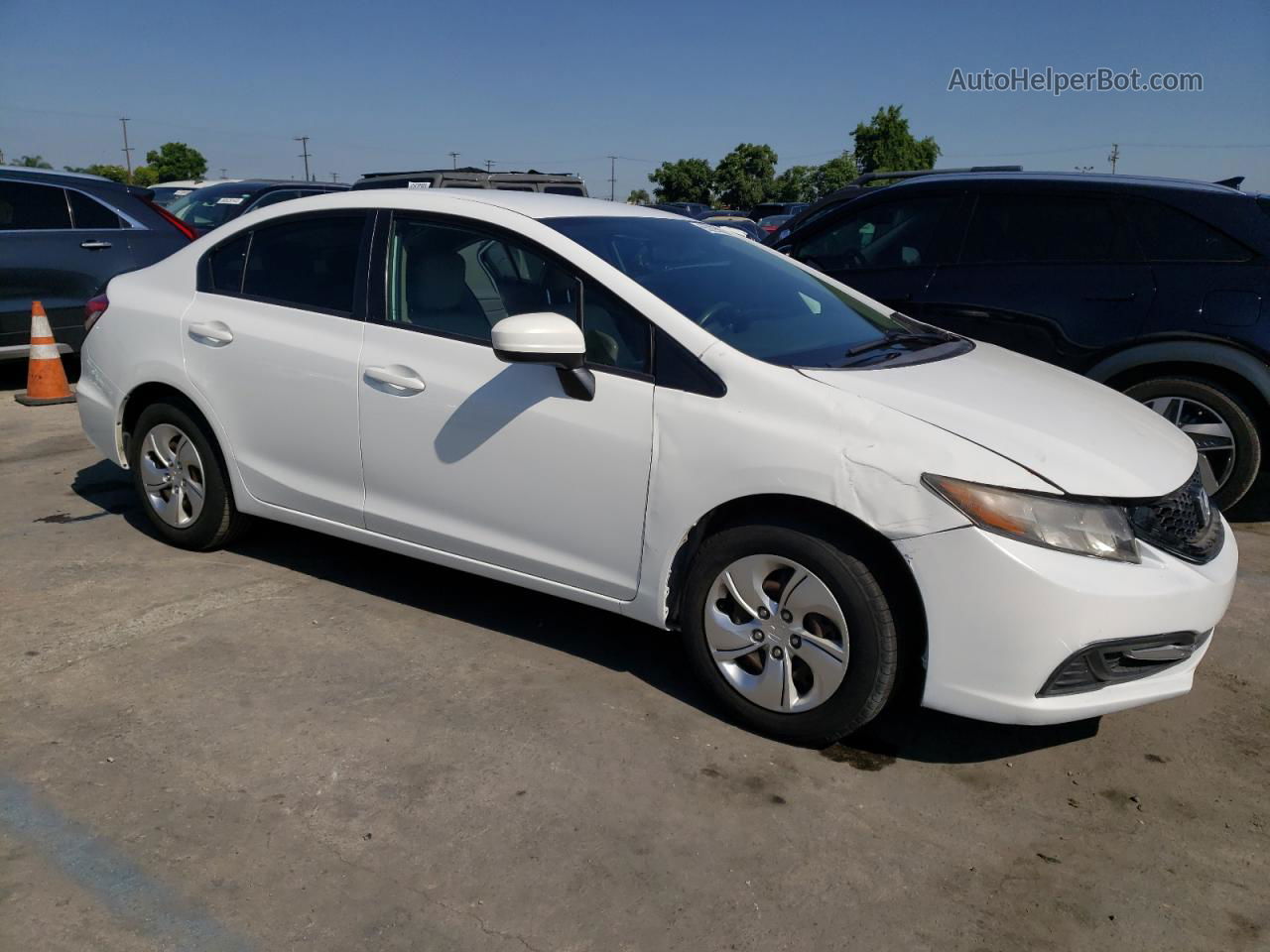 2015 Honda Civic Lx White vin: 19XFB2F54FE231986