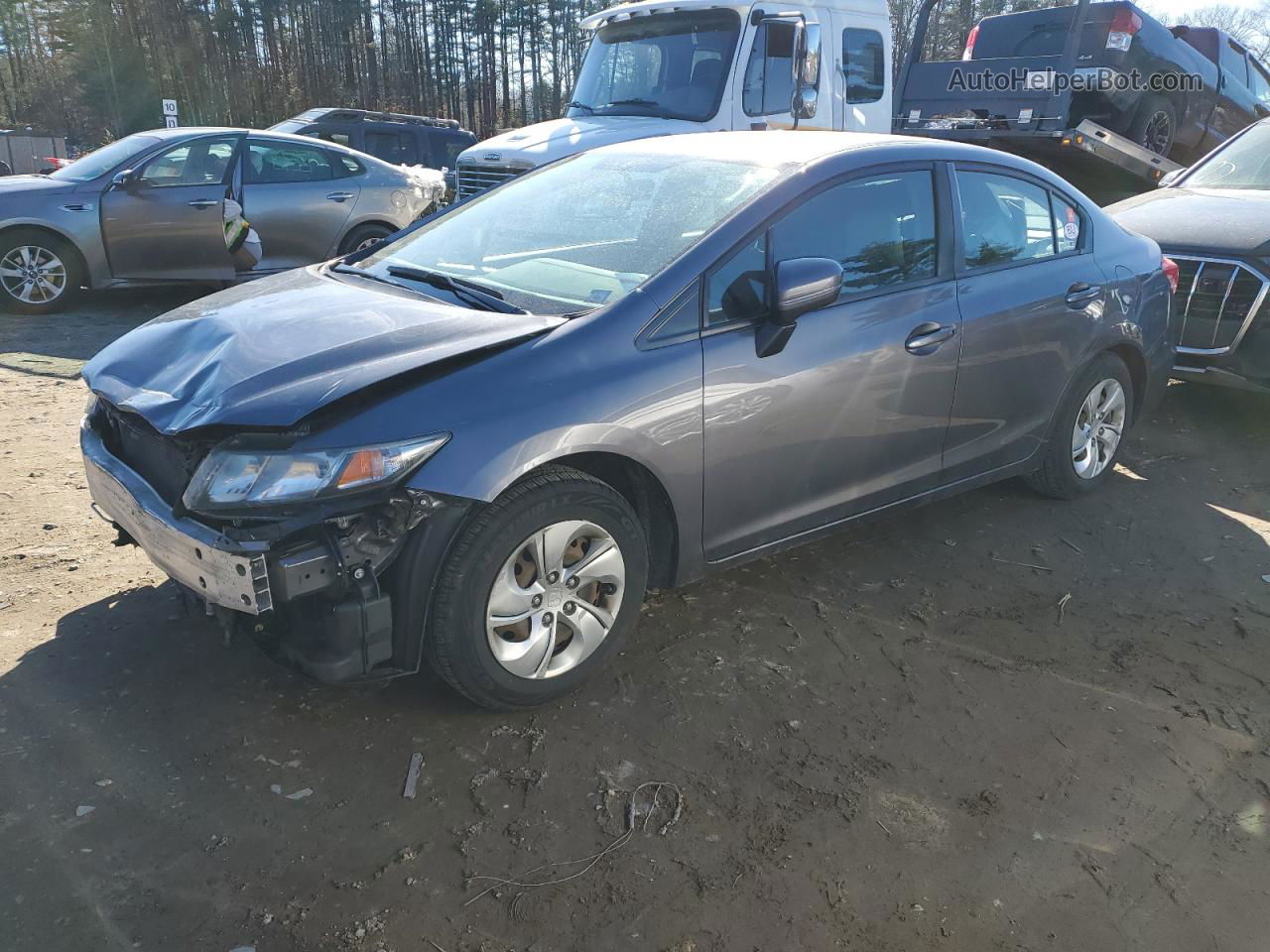 2015 Honda Civic Lx Gray vin: 19XFB2F54FE232619