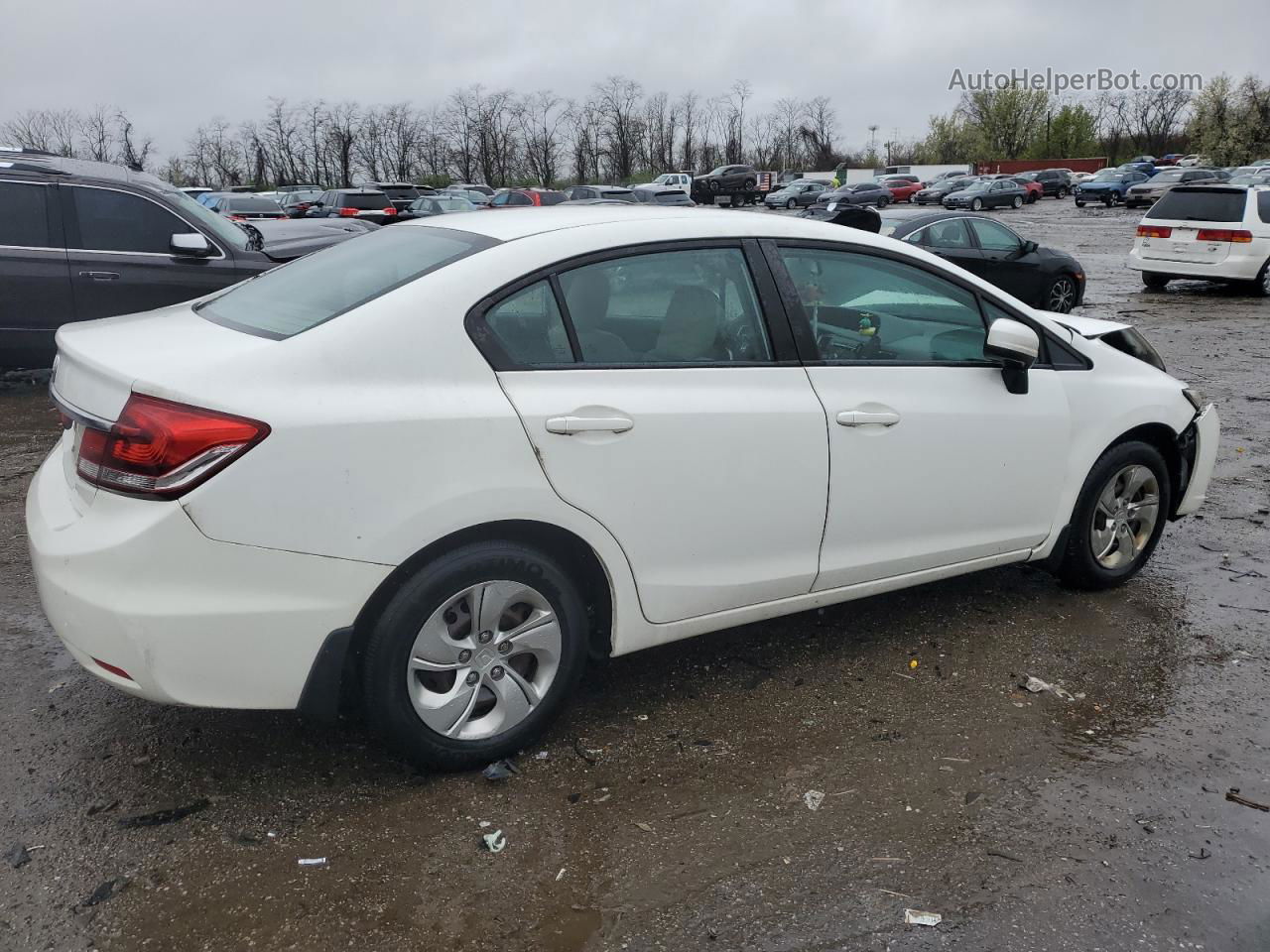 2015 Honda Civic Lx White vin: 19XFB2F54FE290780