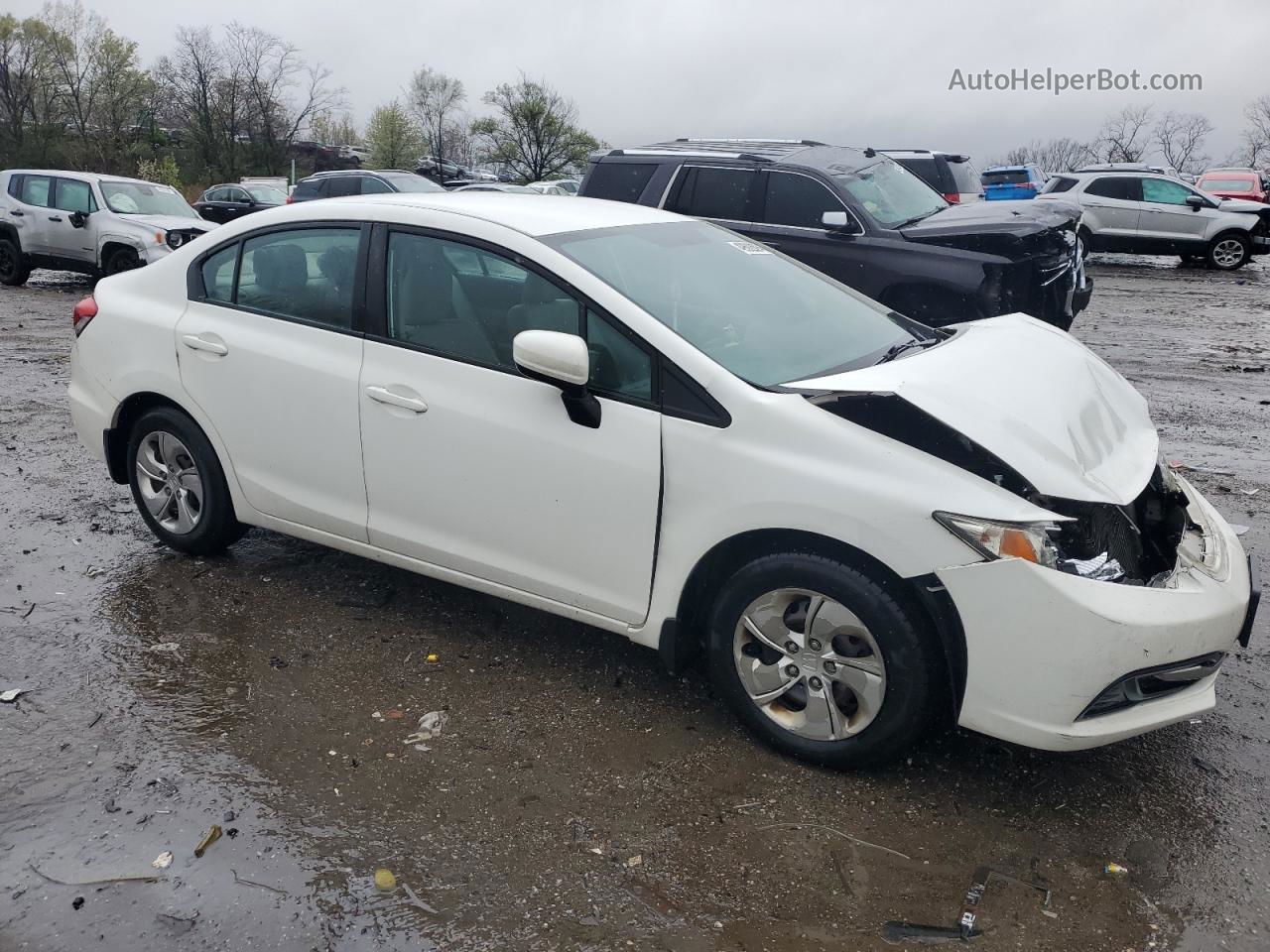 2015 Honda Civic Lx White vin: 19XFB2F54FE290780