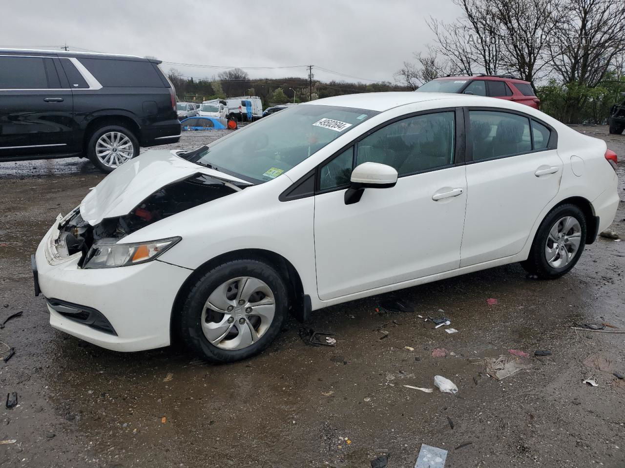 2015 Honda Civic Lx White vin: 19XFB2F54FE290780