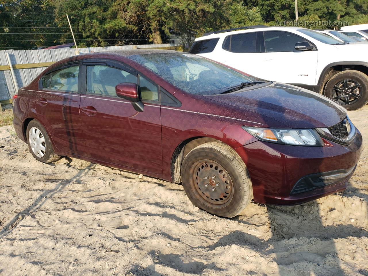 2015 Honda Civic Lx Maroon vin: 19XFB2F54FE708240