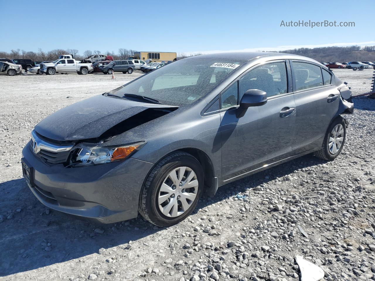 2012 Honda Civic Lx Gray vin: 19XFB2F55CE001398