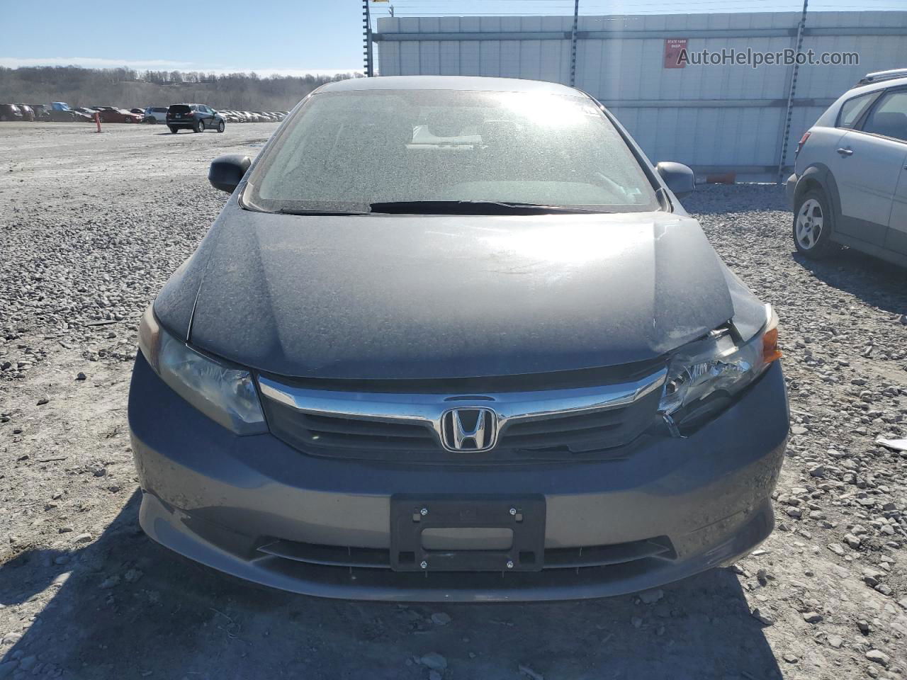 2012 Honda Civic Lx Gray vin: 19XFB2F55CE001398