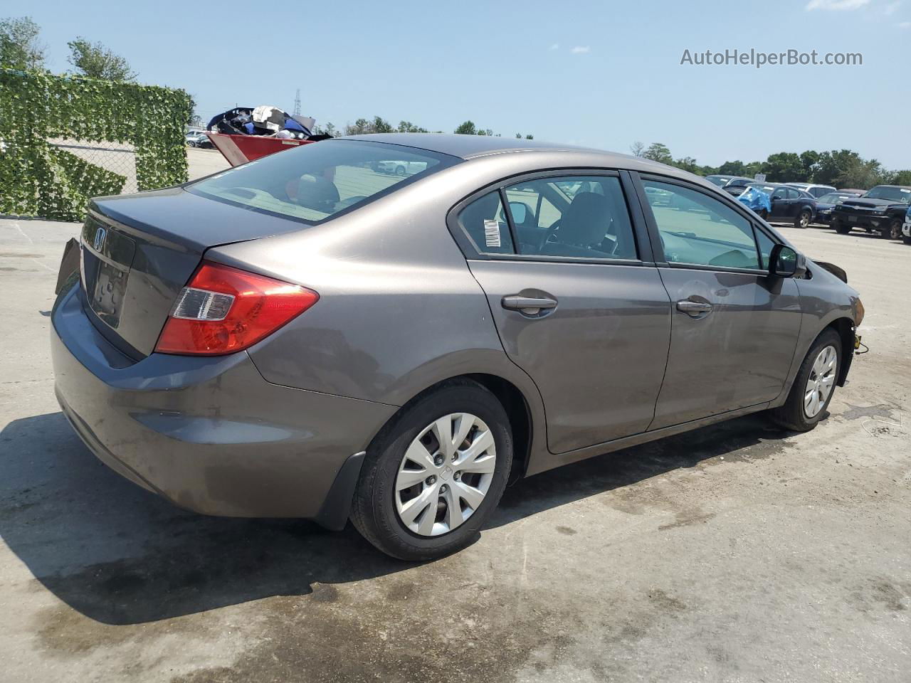 2012 Honda Civic Lx Brown vin: 19XFB2F55CE010277