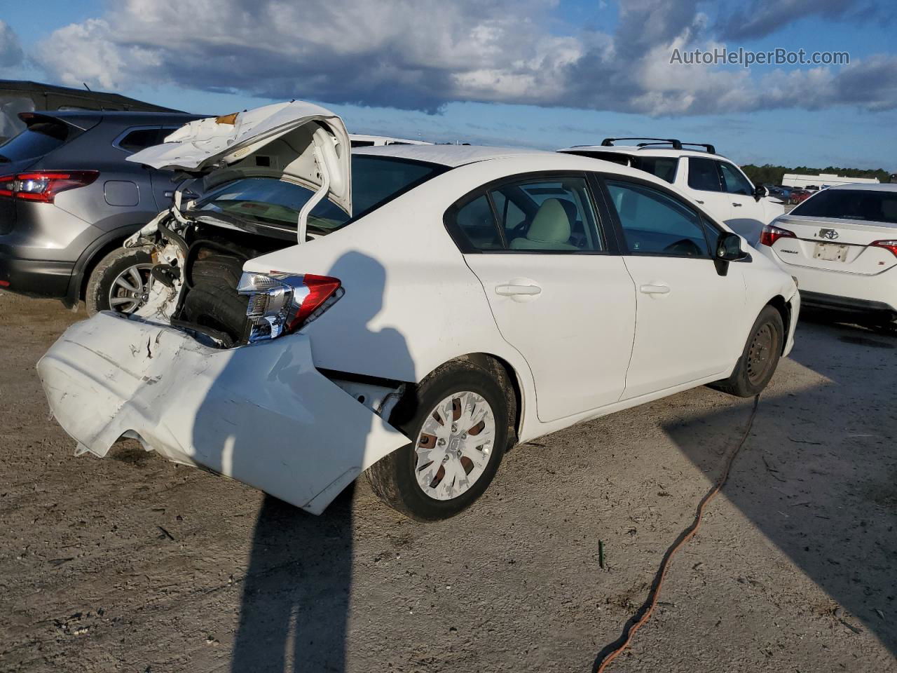 2012 Honda Civic Lx White vin: 19XFB2F55CE021795