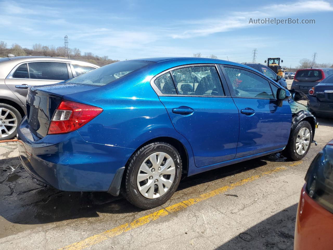 2012 Honda Civic Lx Blue vin: 19XFB2F55CE050360