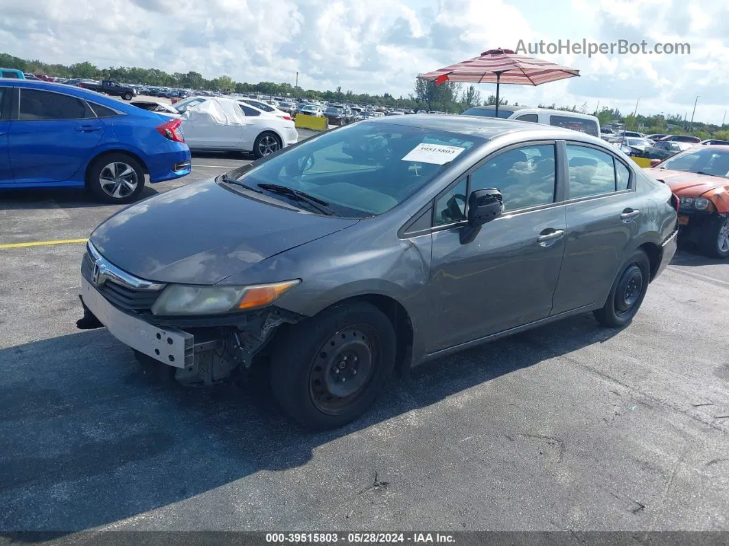 2012 Honda Civic Lx Gray vin: 19XFB2F55CE095539