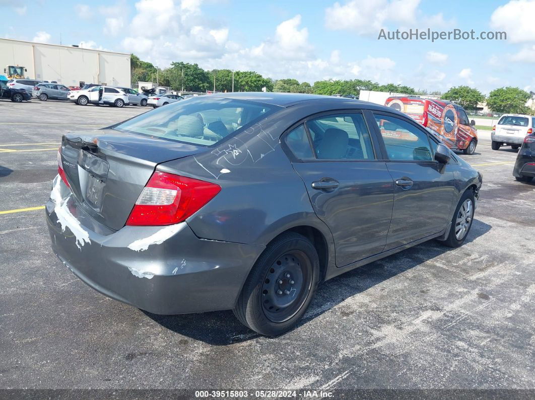 2012 Honda Civic Lx Gray vin: 19XFB2F55CE095539