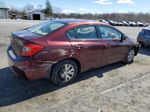 2012 Honda Civic Lx Burgundy vin: 19XFB2F55CE337150