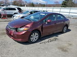 2012 Honda Civic Lx Burgundy vin: 19XFB2F55CE337150