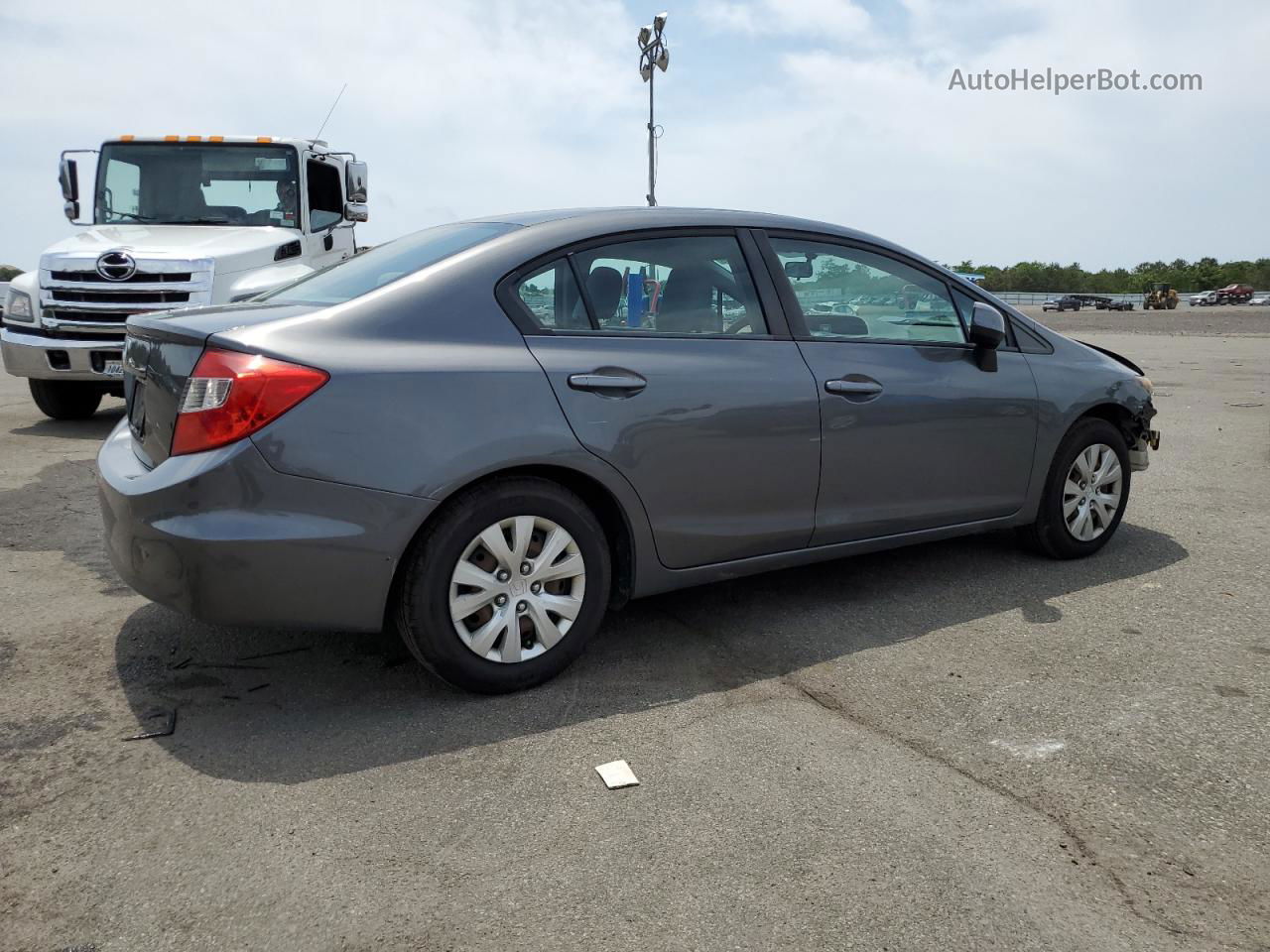 2012 Honda Civic Lx Gray vin: 19XFB2F55CE346253