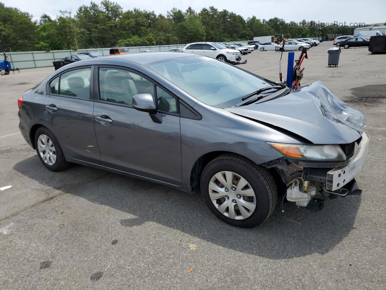 2012 Honda Civic Lx Gray vin: 19XFB2F55CE346253