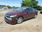 2012 Honda Civic Lx Burgundy vin: 19XFB2F55CE364140