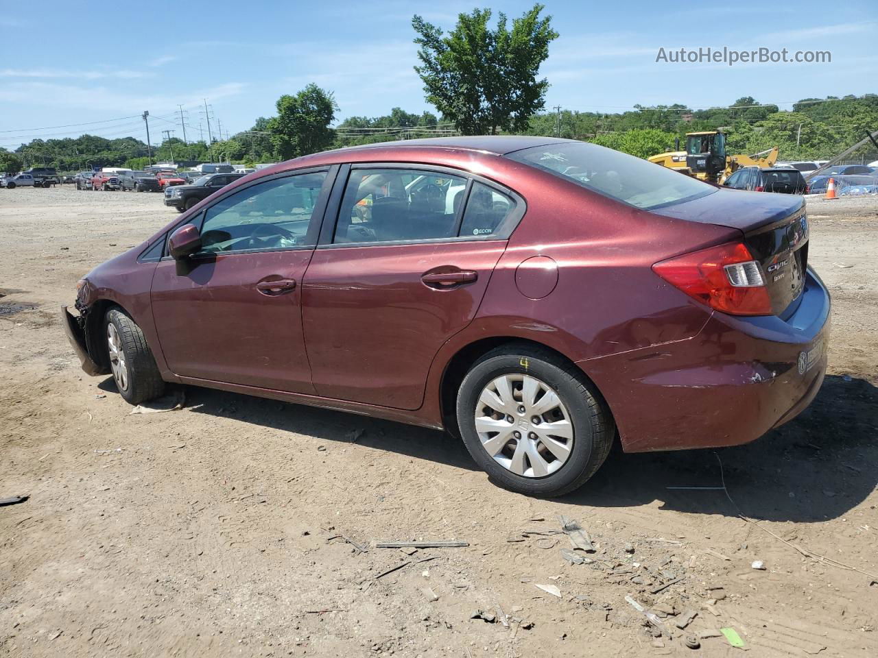 2012 Honda Civic Lx Burgundy vin: 19XFB2F55CE364140