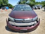 2012 Honda Civic Lx Burgundy vin: 19XFB2F55CE364140