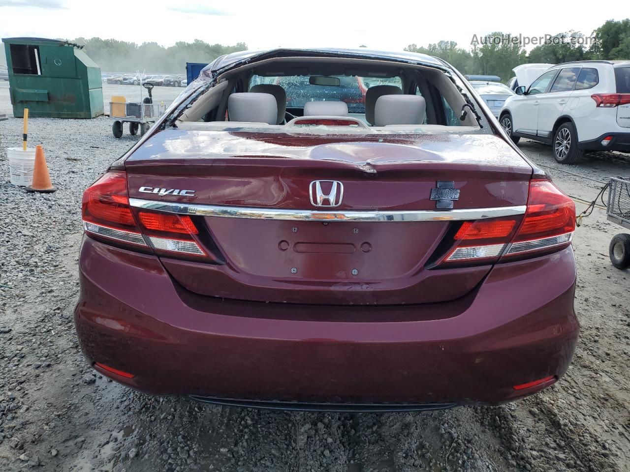 2013 Honda Civic Lx Burgundy vin: 19XFB2F55DE011494