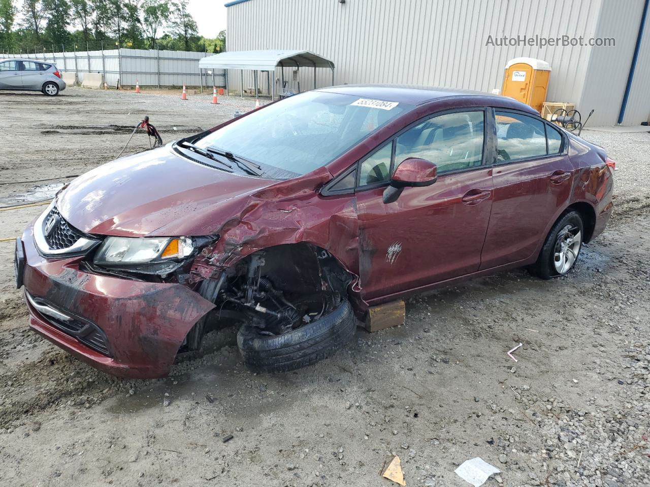 2013 Honda Civic Lx Burgundy vin: 19XFB2F55DE011494