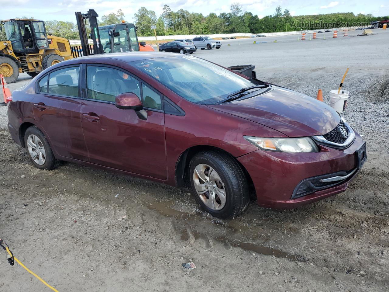 2013 Honda Civic Lx Burgundy vin: 19XFB2F55DE011494