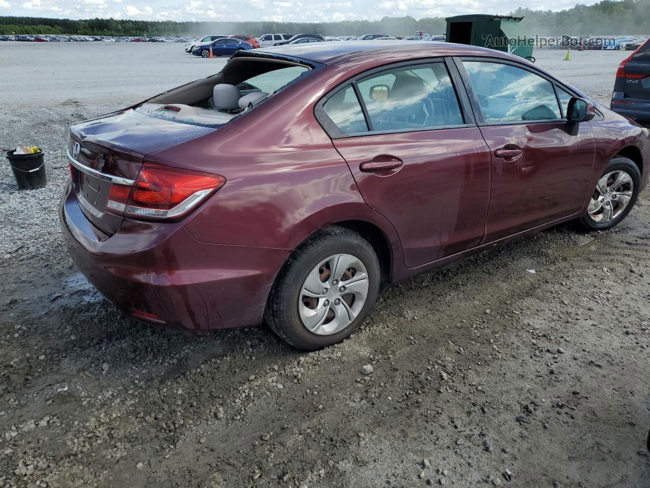 2013 Honda Civic Lx Burgundy vin: 19XFB2F55DE011494