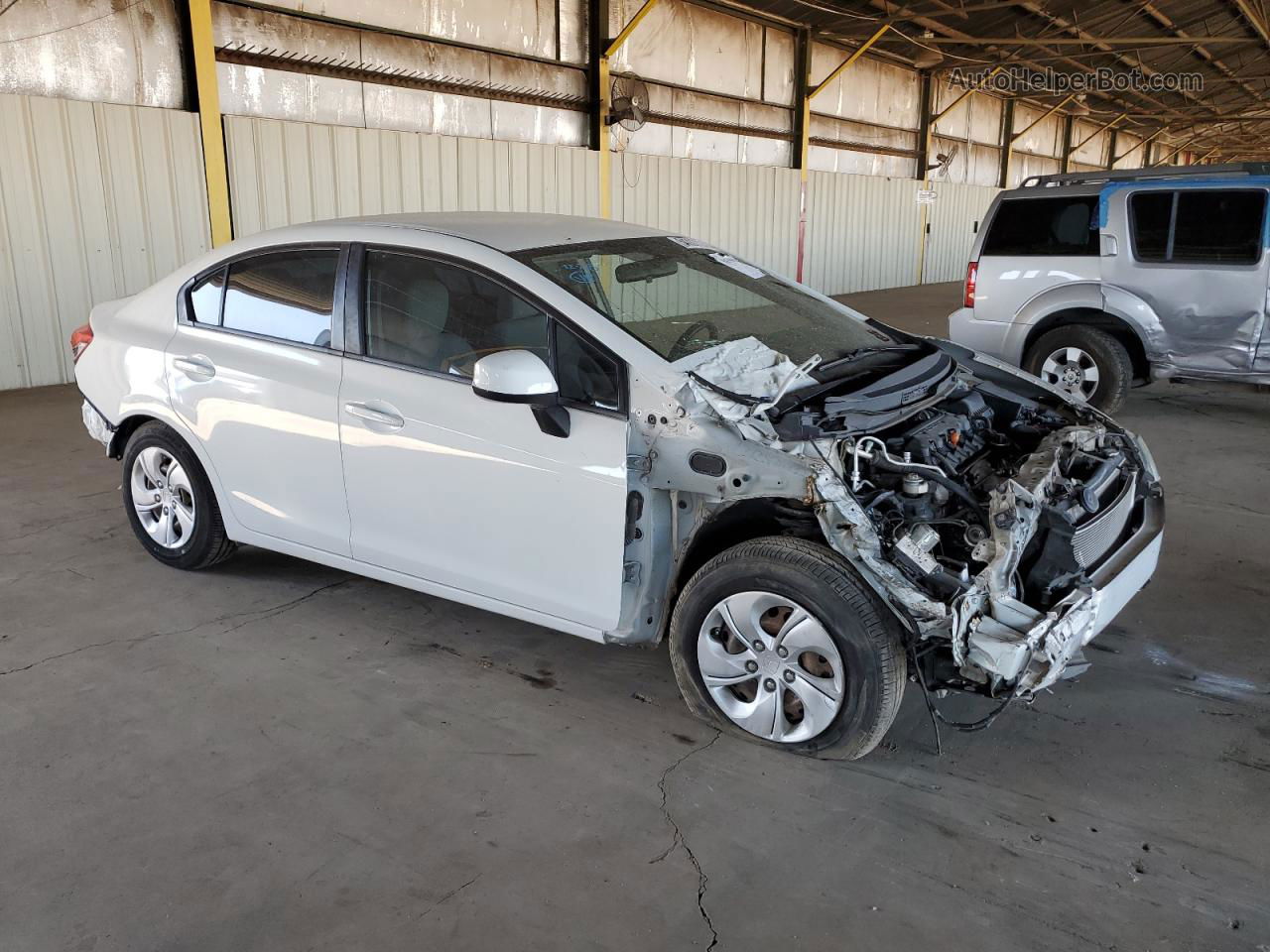 2013 Honda Civic Lx White vin: 19XFB2F55DE053700