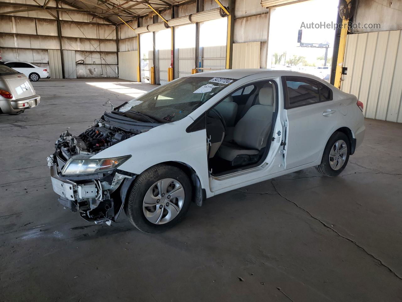 2013 Honda Civic Lx White vin: 19XFB2F55DE053700