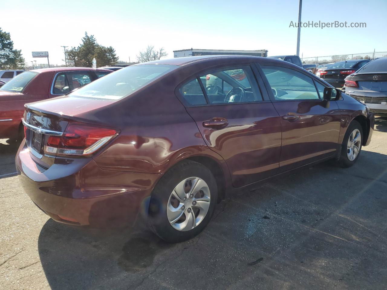 2014 Honda Civic Lx Red vin: 19XFB2F55EE025946