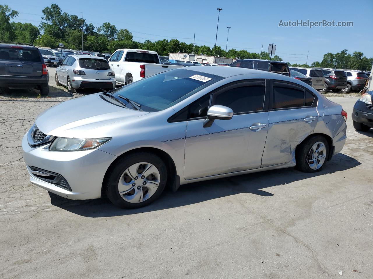 2014 Honda Civic Lx Silver vin: 19XFB2F55EE063838