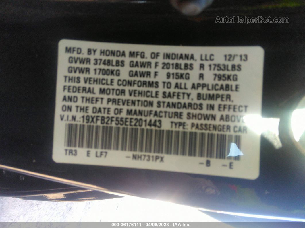 2014 Honda Civic Sedan Lx Black vin: 19XFB2F55EE201443