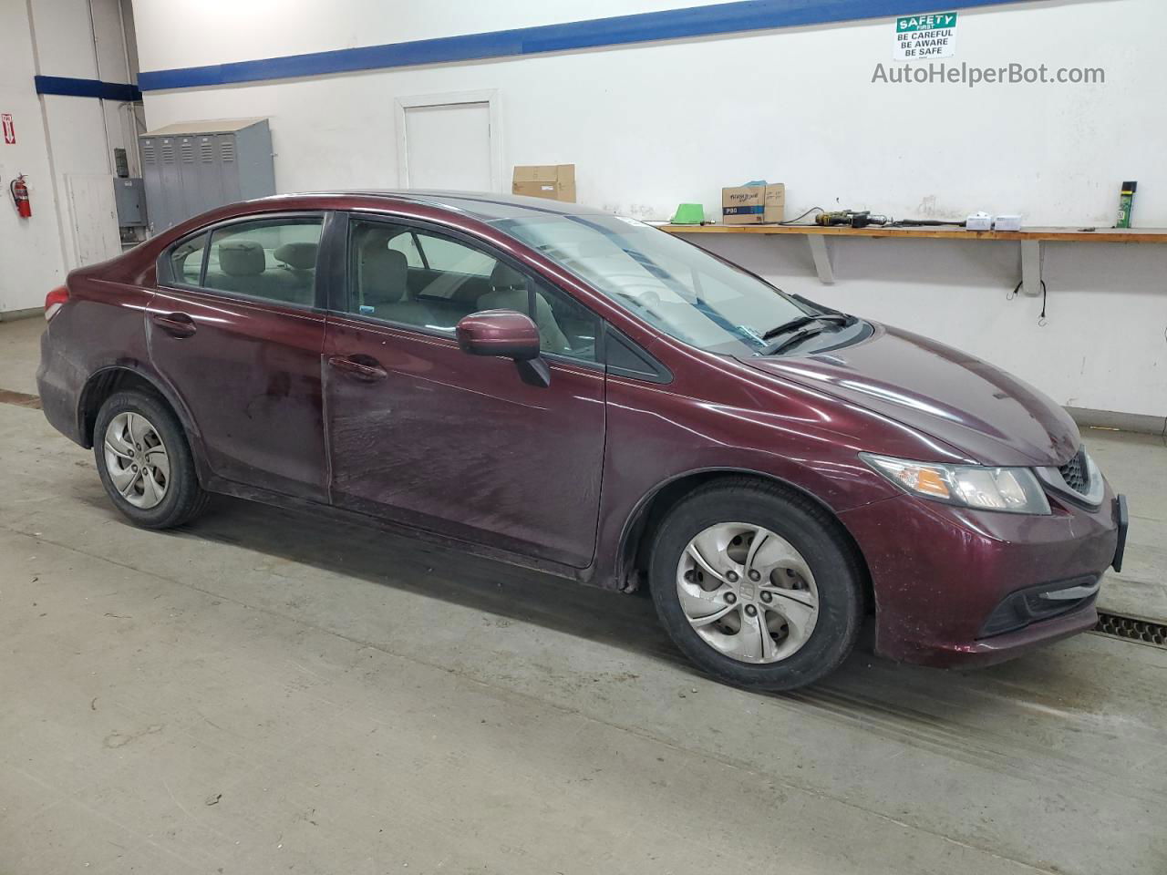 2014 Honda Civic Lx Maroon vin: 19XFB2F55EE215634