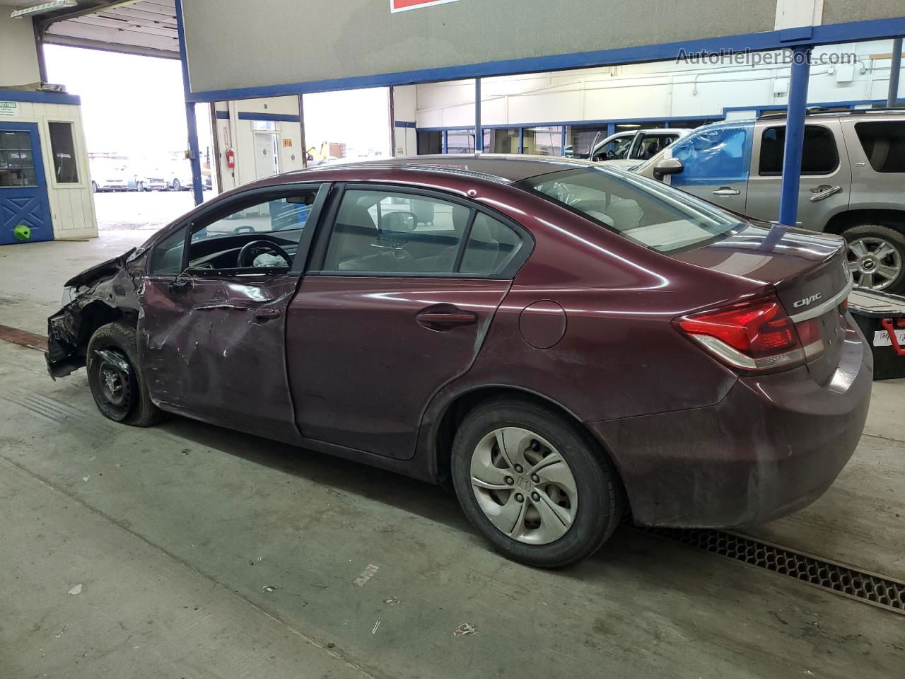 2014 Honda Civic Lx Maroon vin: 19XFB2F55EE215634