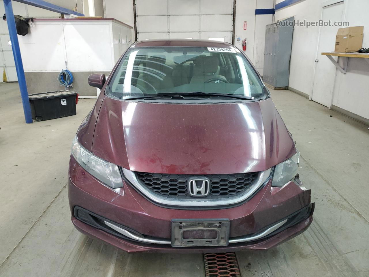 2014 Honda Civic Lx Maroon vin: 19XFB2F55EE215634