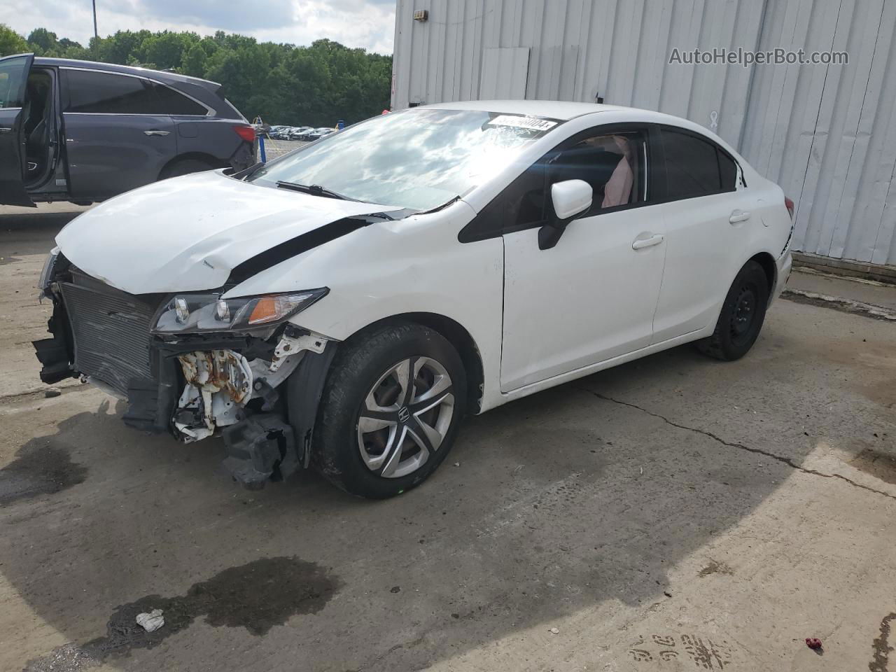 2015 Honda Civic Lx White vin: 19XFB2F55FE037399