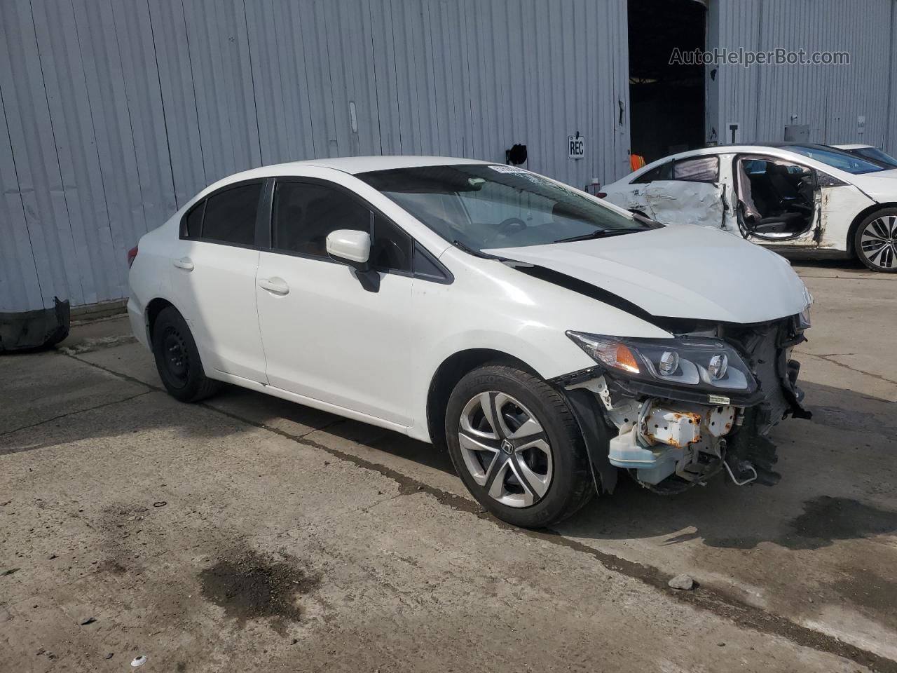 2015 Honda Civic Lx White vin: 19XFB2F55FE037399