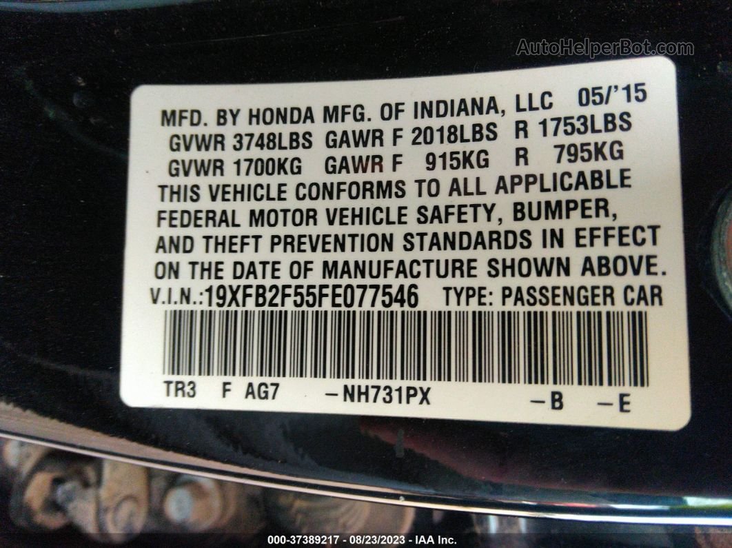 2015 Honda Civic Sedan Lx Черный vin: 19XFB2F55FE077546