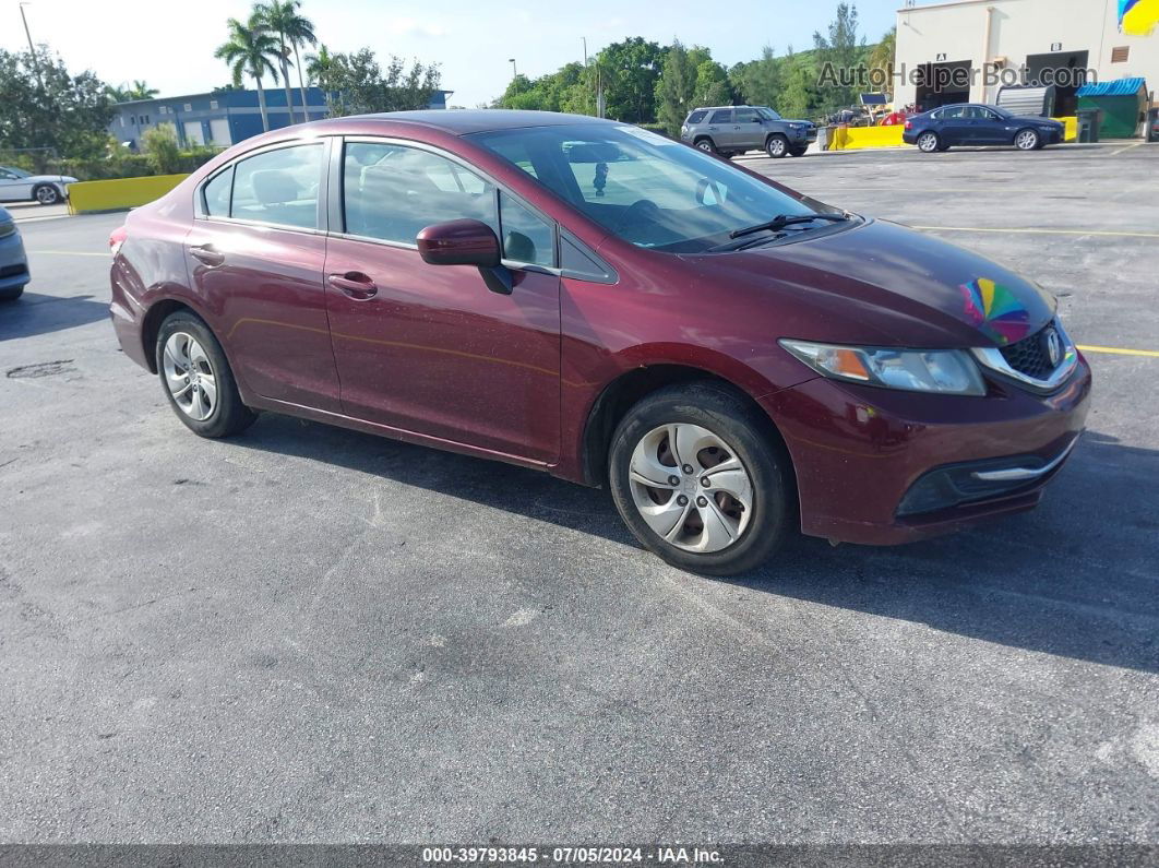 2015 Honda Civic Lx Red vin: 19XFB2F55FE236372