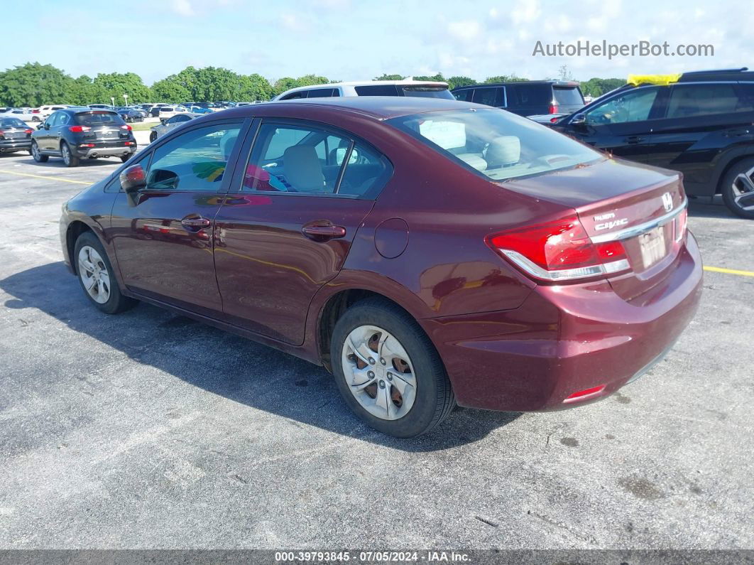 2015 Honda Civic Lx Red vin: 19XFB2F55FE236372