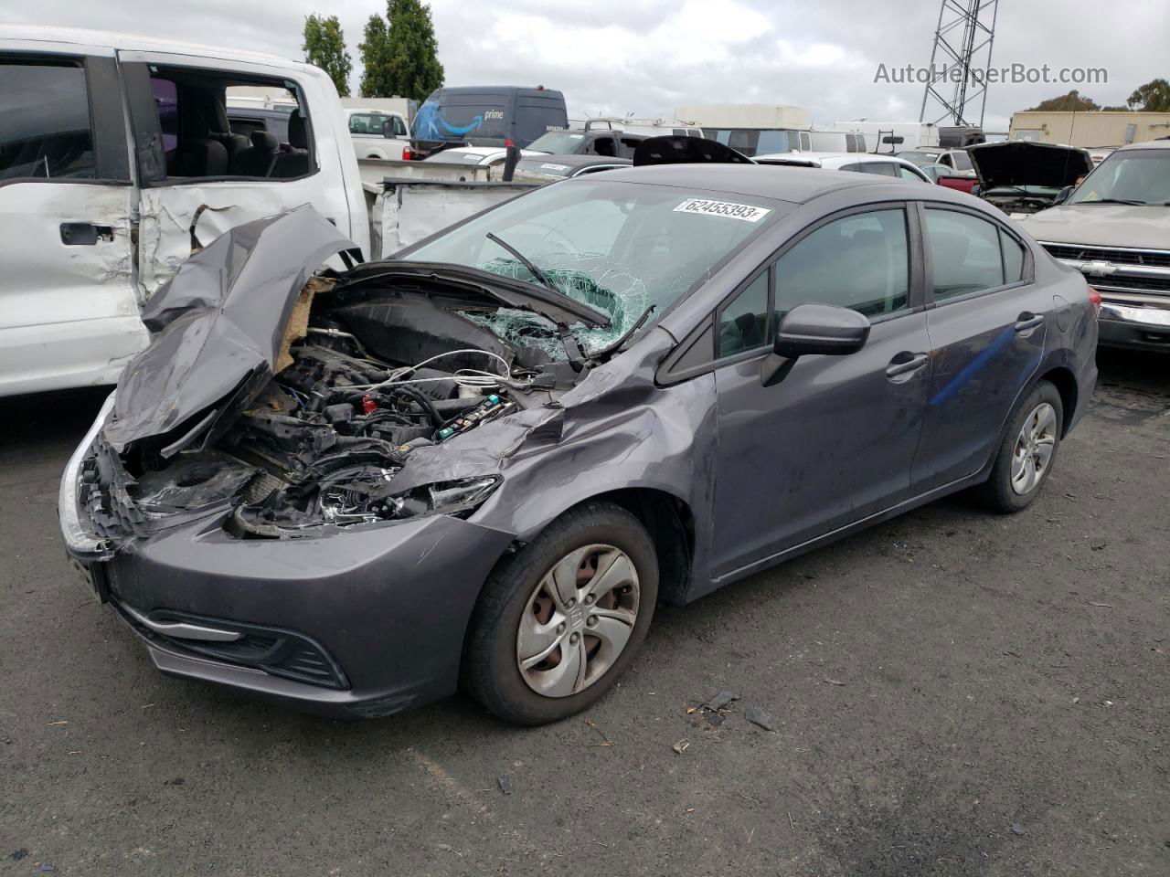 2015 Honda Civic Lx Gray vin: 19XFB2F55FE706657