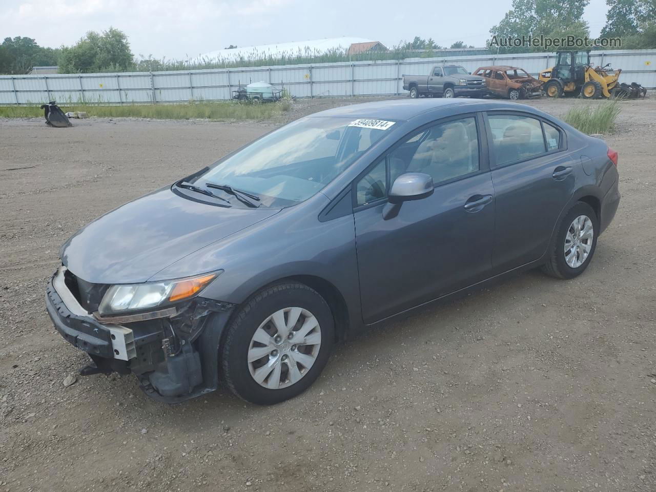 2012 Honda Civic Lx Gray vin: 19XFB2F56CE030912