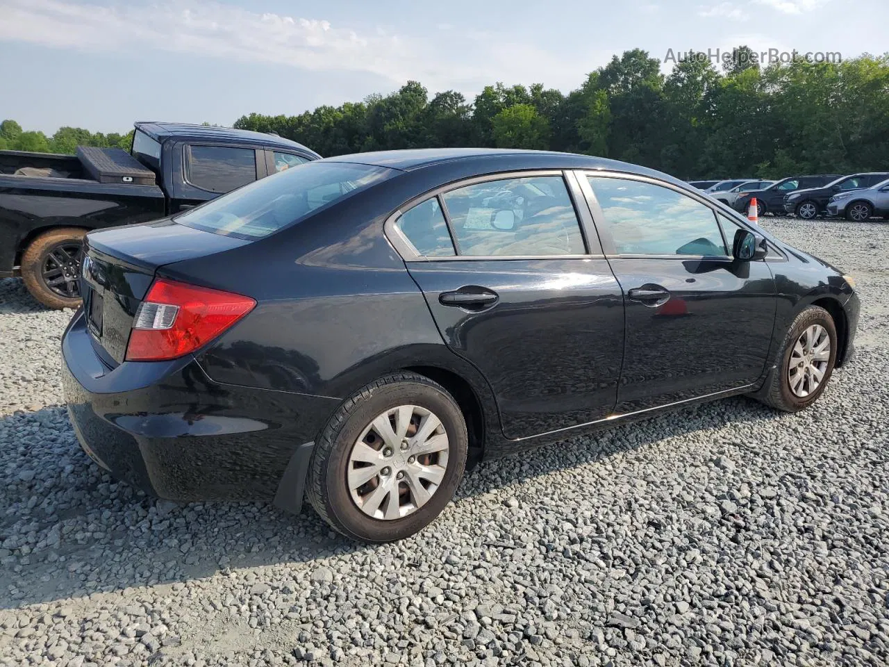 2012 Honda Civic Lx Black vin: 19XFB2F56CE040954