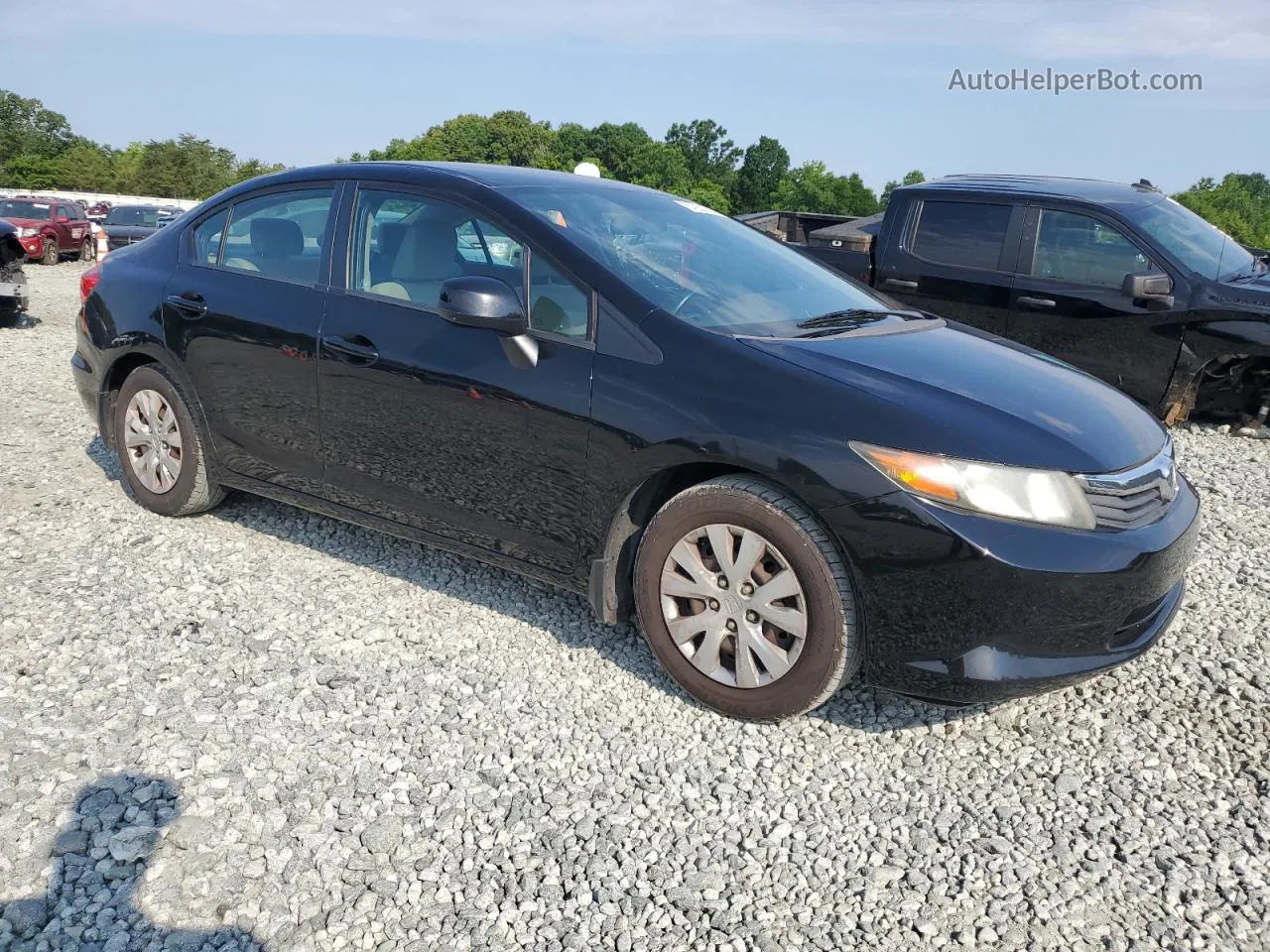 2012 Honda Civic Lx Black vin: 19XFB2F56CE040954