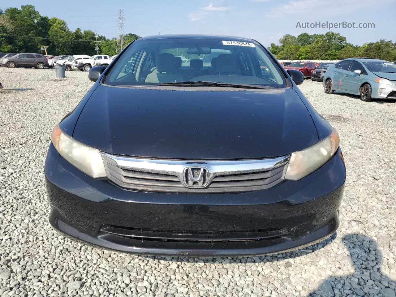 2012 Honda Civic Lx Black vin: 19XFB2F56CE040954