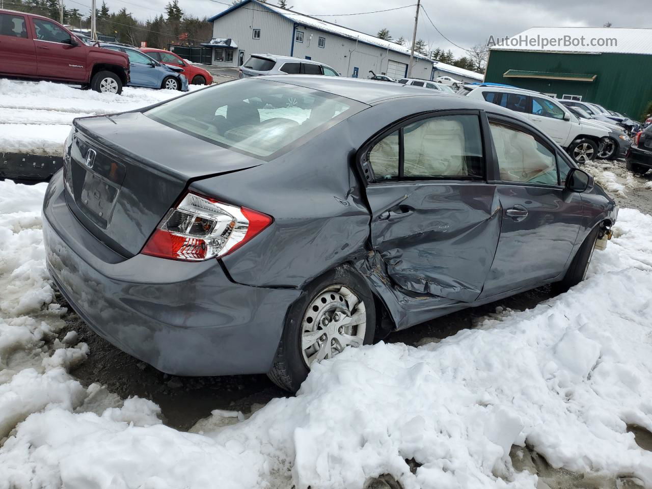 2012 Honda Civic Lx Gray vin: 19XFB2F56CE047094