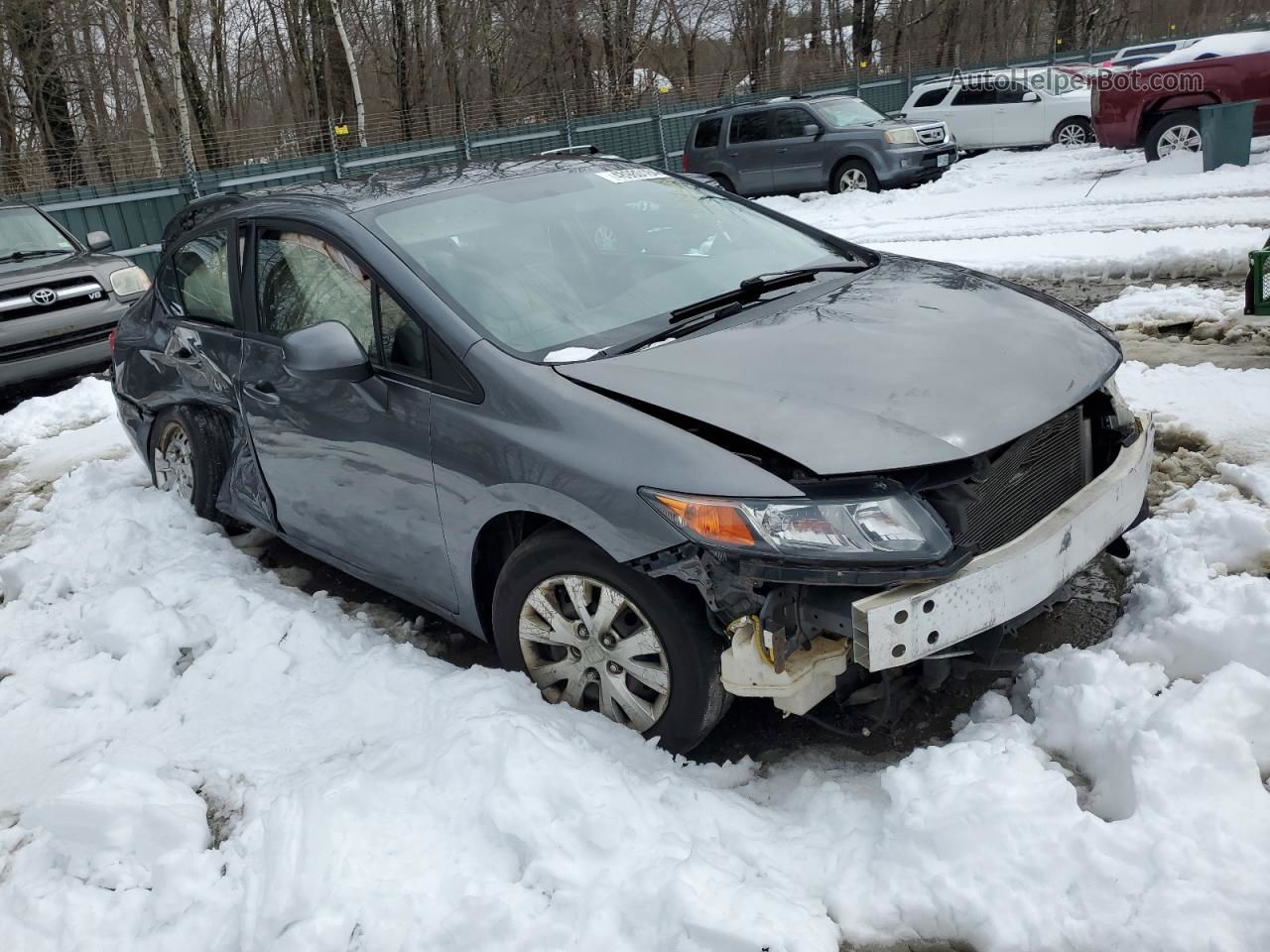 2012 Honda Civic Lx Gray vin: 19XFB2F56CE047094